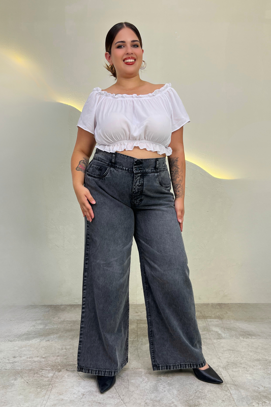 Jeans Wide Leg Salome - Plomo