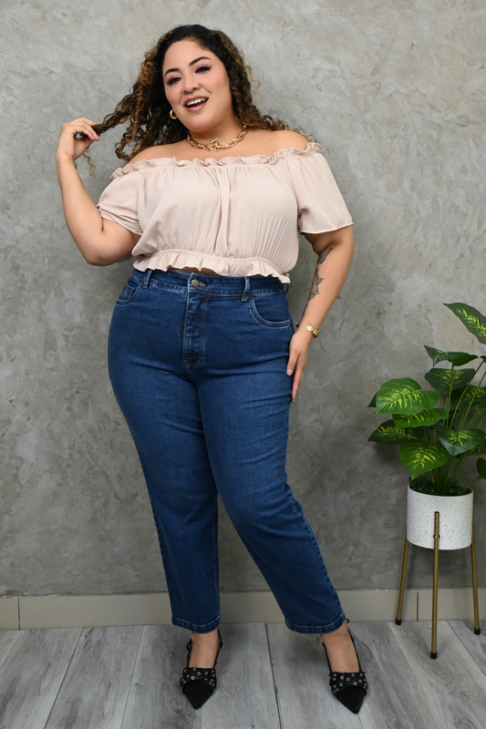 Momjeans Almendra Azul Cristal