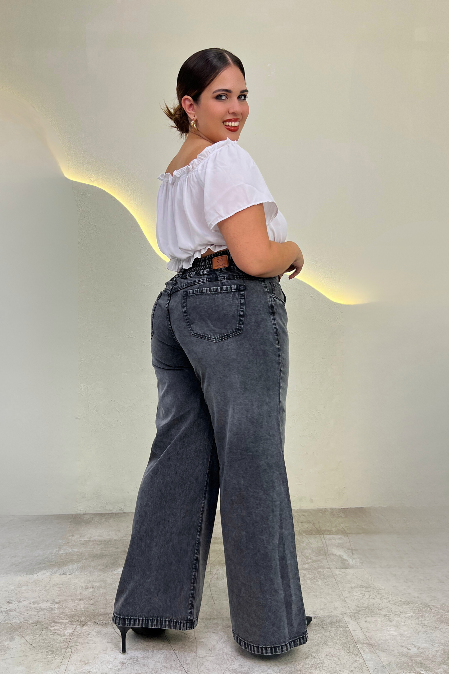 Jeans Wide Leg Salome - Plomo