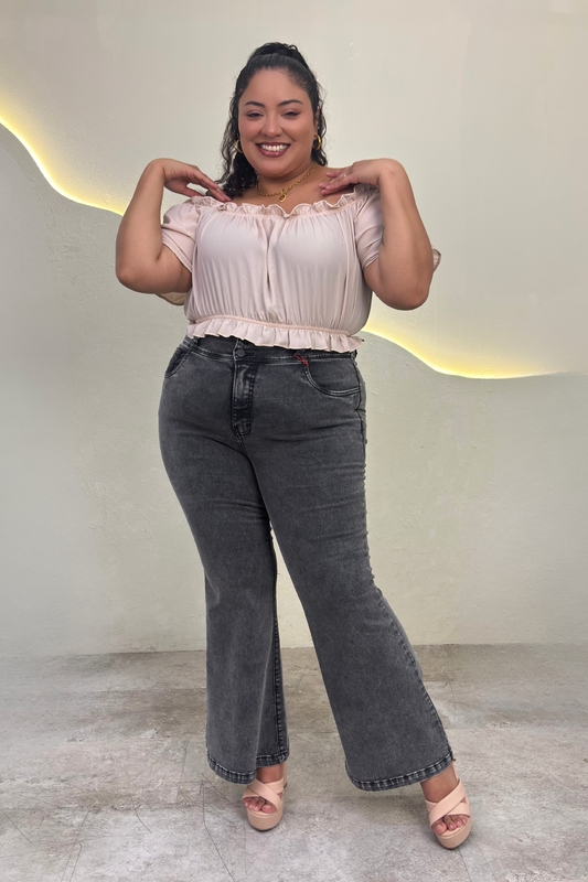 Jeans Flare Liz - Plomo