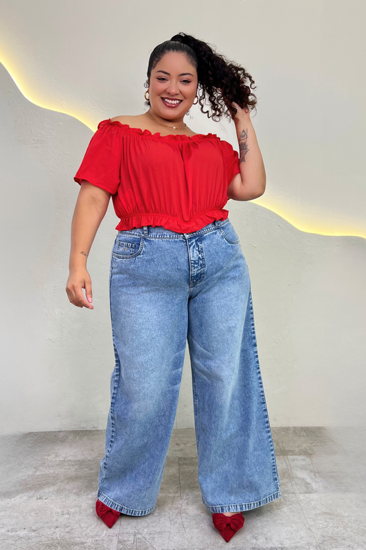 Jeans Wide Leg Salome - Celeste