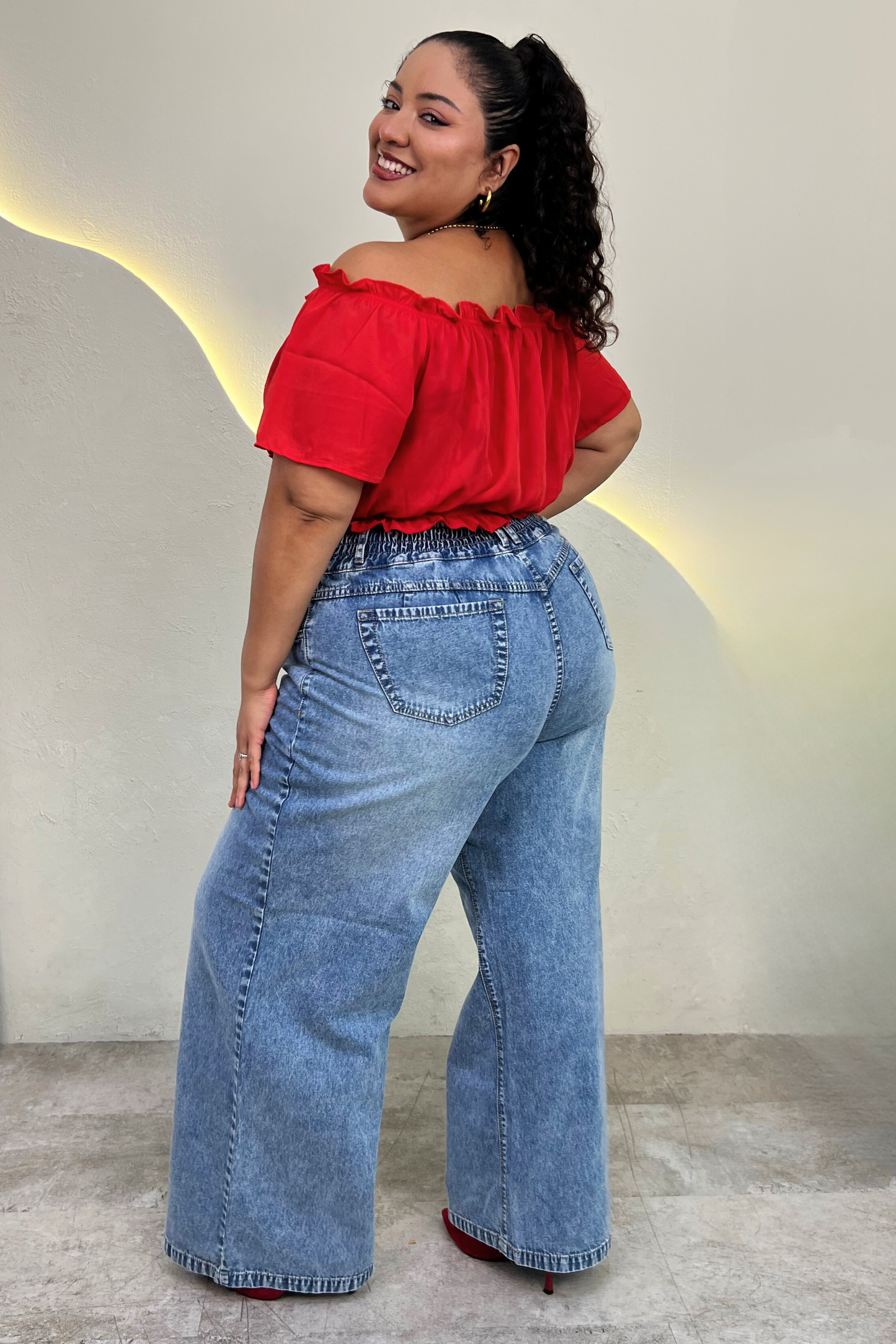 Jeans Wide Leg Salome - Celeste