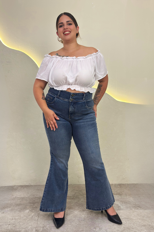 Jeans Flare Liz - Maíz Cenizo