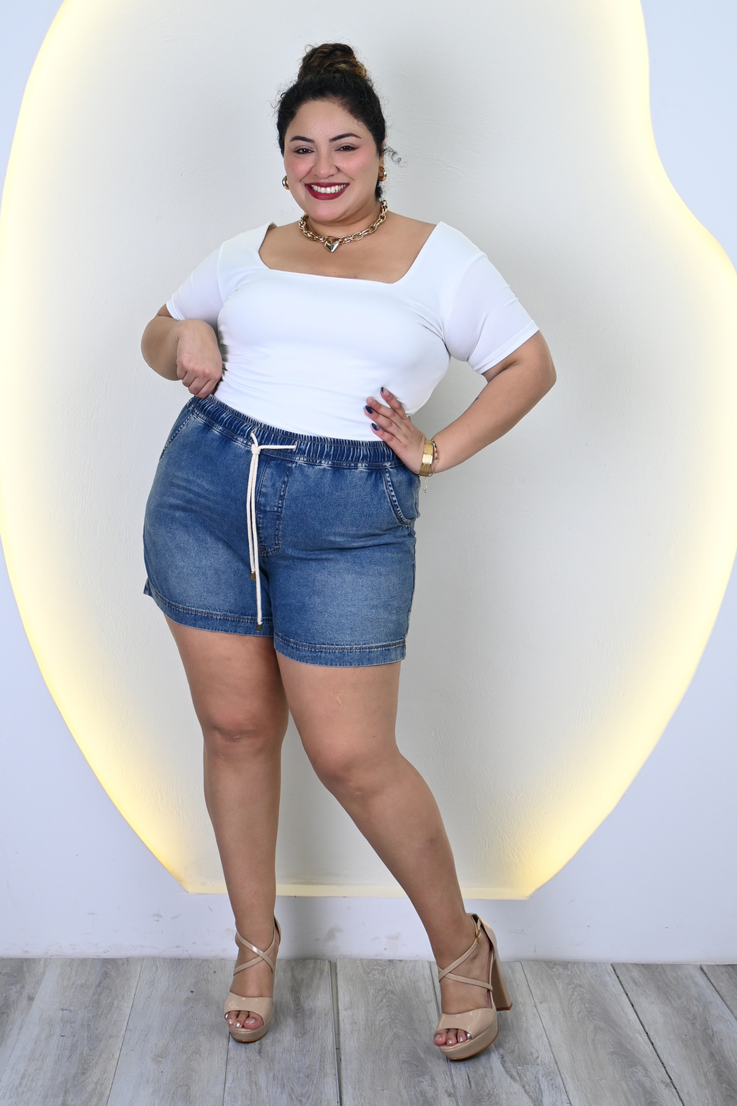 Short Esther Azul Oxido