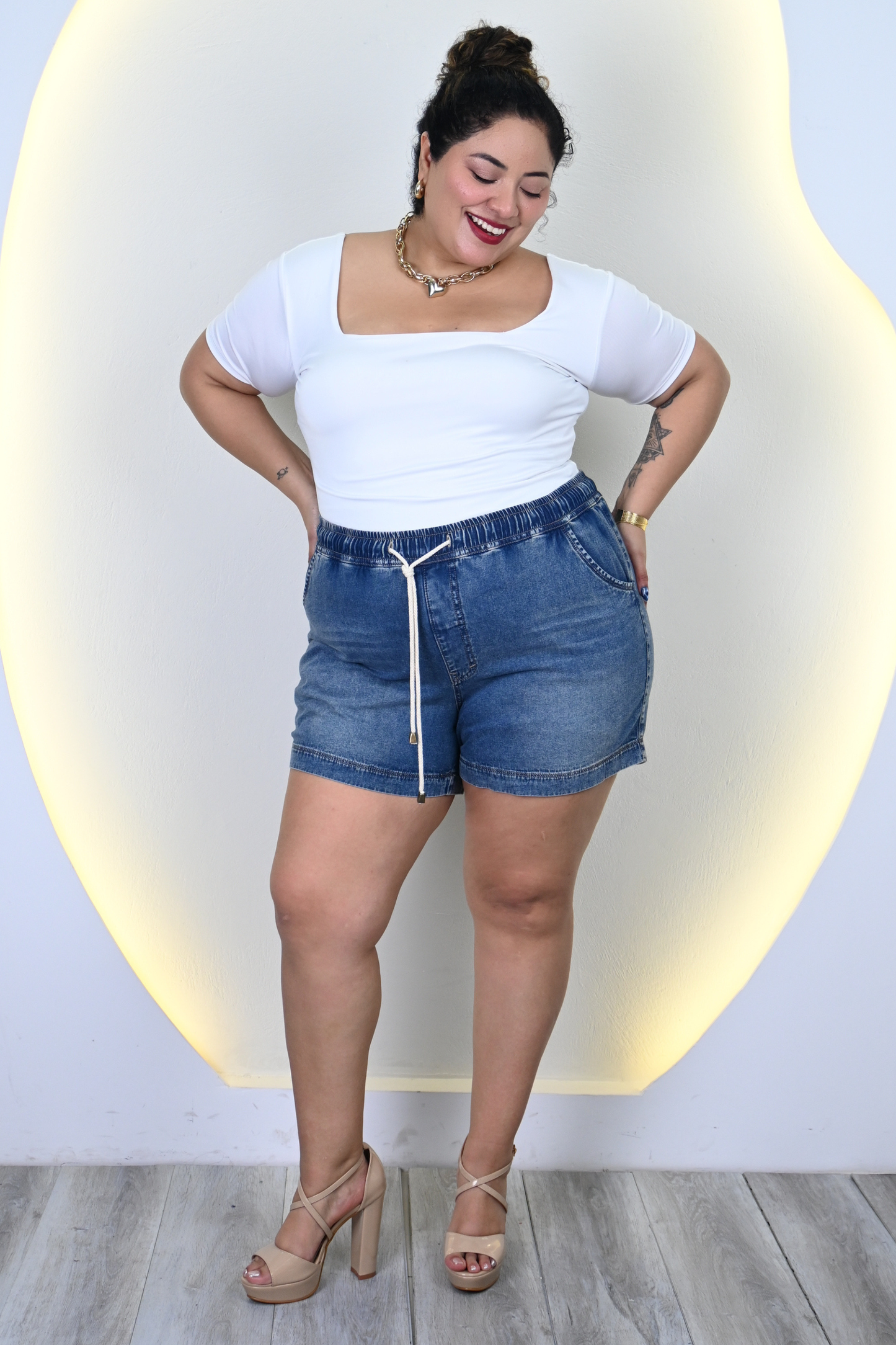 Short Esther Azul Oxido