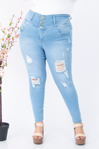Jeans Skinny Kiara celeste rasgado - Nevih